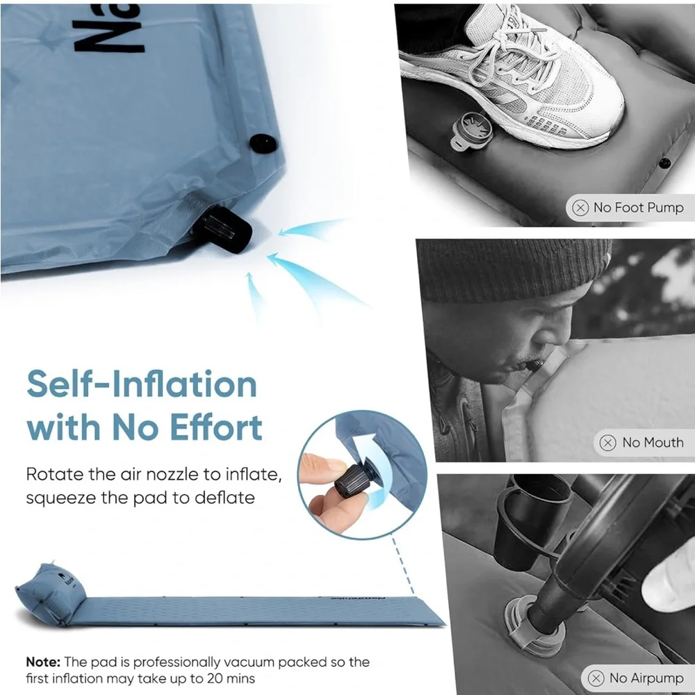 Blue Self-Inflating Sleeping Pad